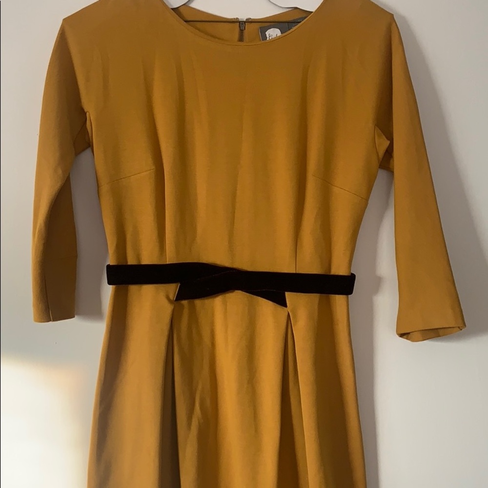 Anthropology mustard colored dress